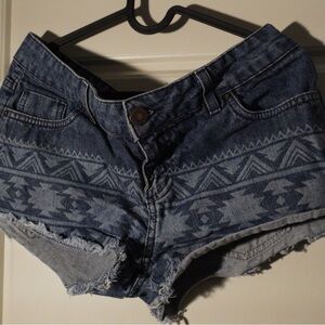 Pool Mini Denim Patterned Shorts